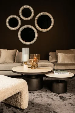 PTMD Salontafel Bregt laag Ø 90 beige marmer