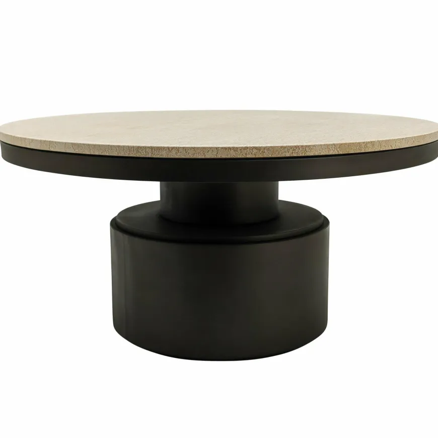 PTMD Salontafel Bregt laag Ø 90 beige marmer