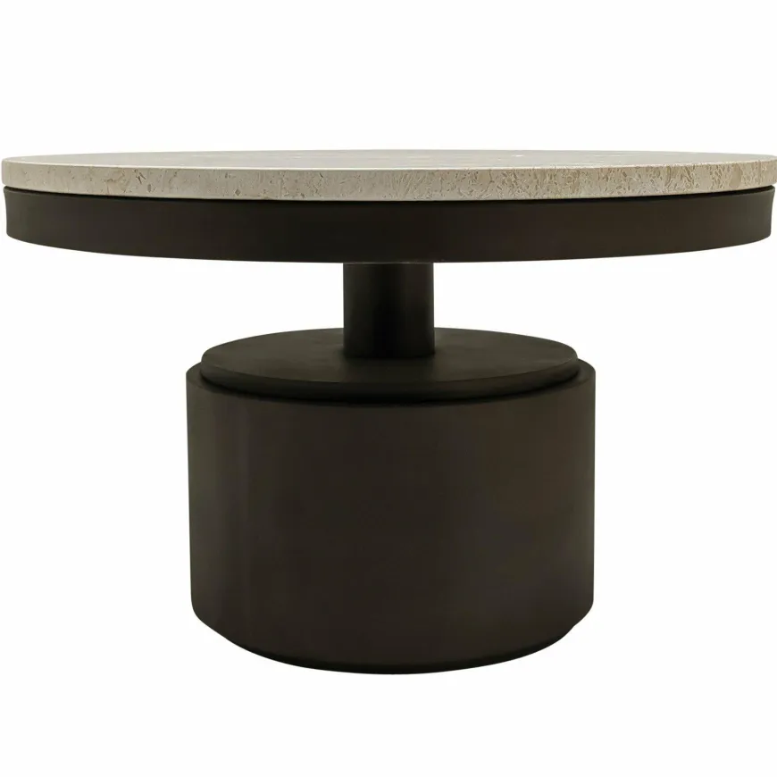 PTMD Salontafel Bregt laag Ø 60 beige marmer