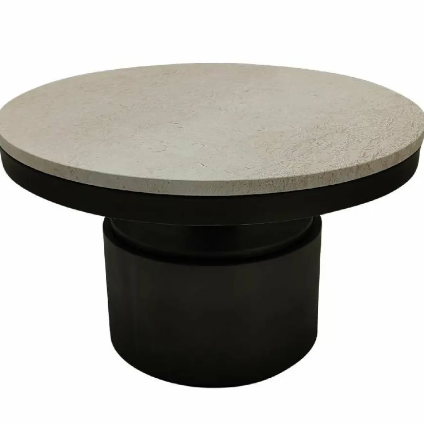 PTMD Salontafel Bregt laag Ø 60 beige marmer