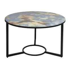 PTMD Salontafel Logan Bruinglass met stalen onderstel