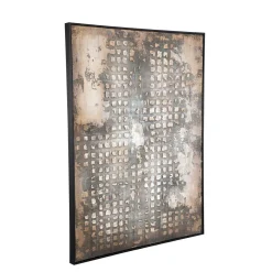 PTMD Schilderij Pathe Brown canvas rough pattern rechthoek