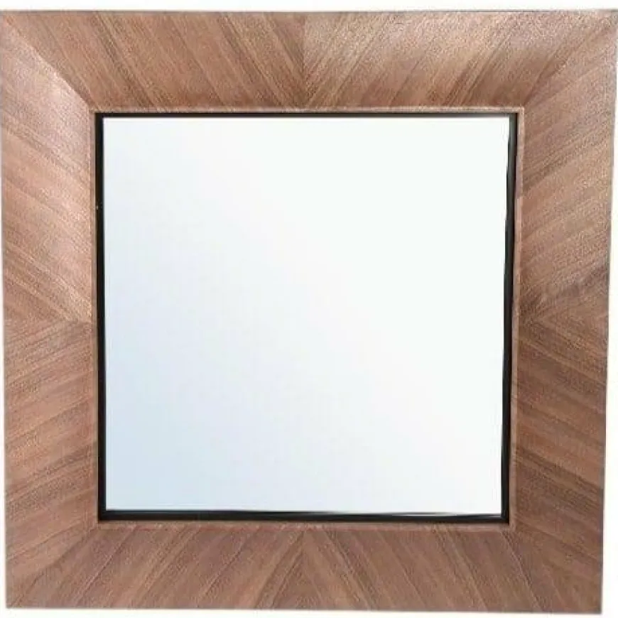 PTMD Spiegel Gezzy Natural wooden curl frame vierkant
