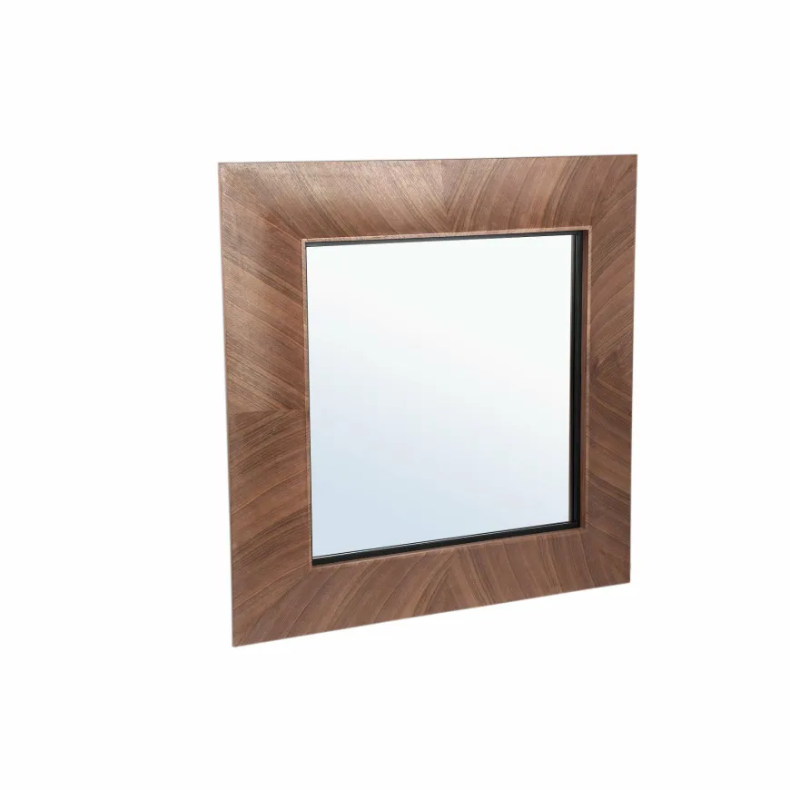 PTMD Spiegel Gezzy Natural wooden curl frame vierkant