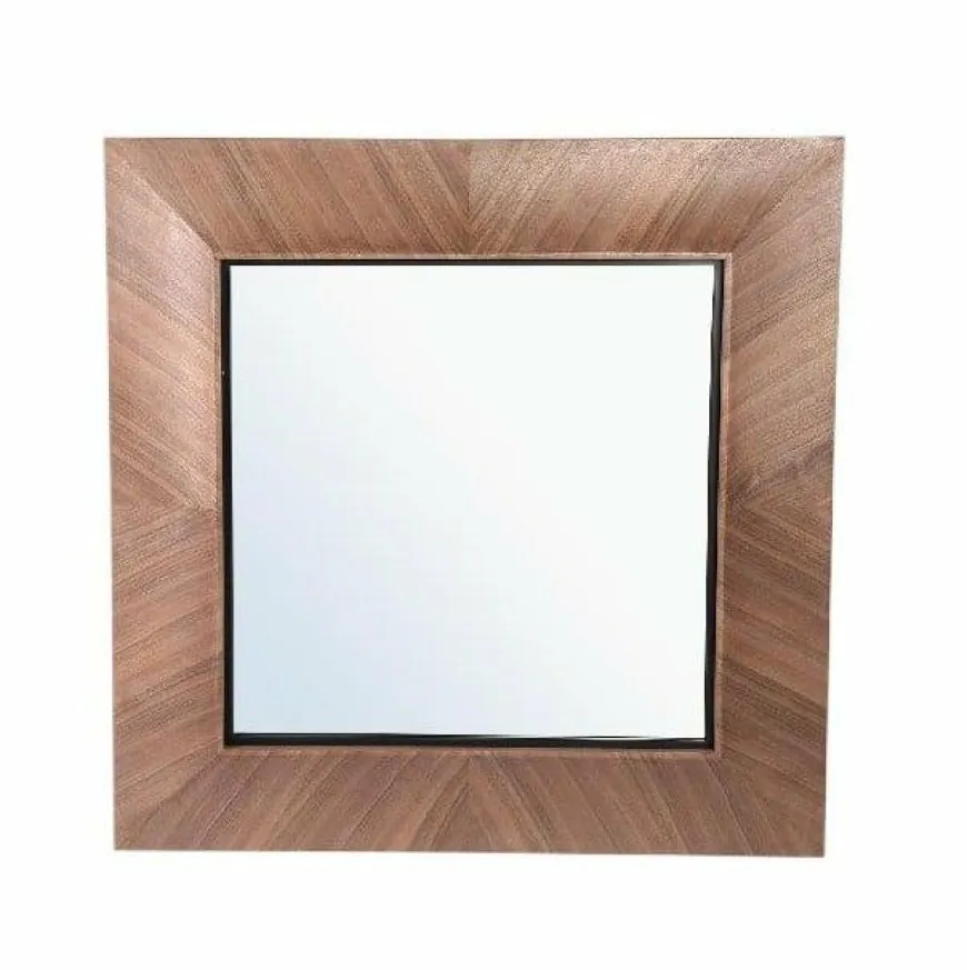 PTMD Spiegel Gezzy Natural wooden curl frame vierkant