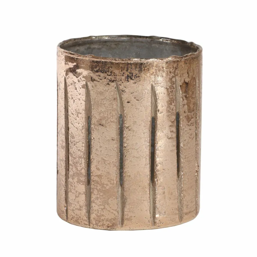 PTMD Theelicht Lisa Rose goud glas - Diverse afmetingen