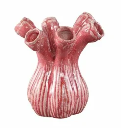 PTMD Vaas Annmarie Light Pink ceramic flower shape tubes L