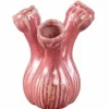 PTMD Vaas Annmarie Light Pink ceramic flower shape tubes S