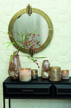 PTMD Vaas Xamery rood dik glas vase bubble waves L