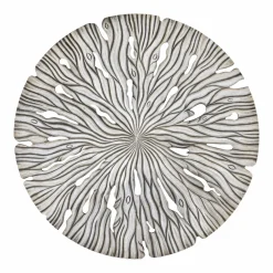 PTMD Wandornament Bonte Creme MDF Wavy rond L