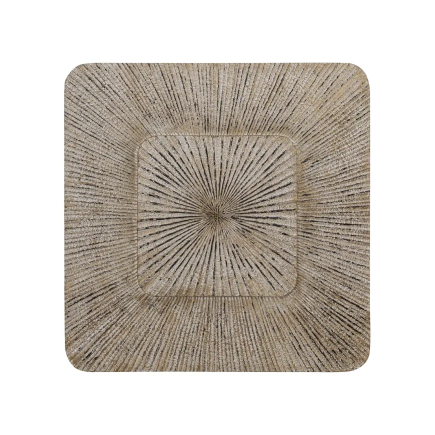 PTMD Wandornament Dishita Crème vierkant mdf S