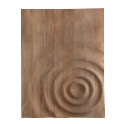 PTMD Wandornament Mattin lichtbruin mangohout rechthoekig met cirkels
