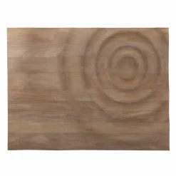 PTMD Wandornament Mattin lichtbruin mangohout rechthoekig met cirkels