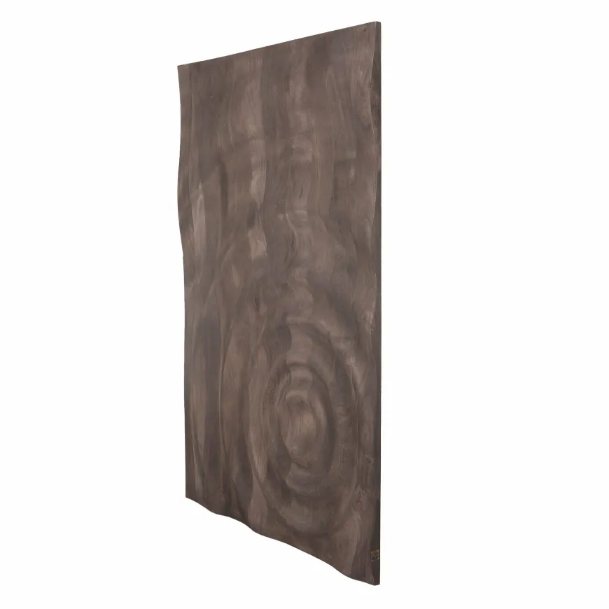 PTMD Wandornament Mattin Bruin mangohout rechthoekig met cirkels