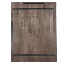 PTMD Wandornament Mattin Bruin mangohout rechthoekig met cirkels