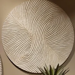 PTMD Wandornament Wiktor Wit MDF rond swirl carved S