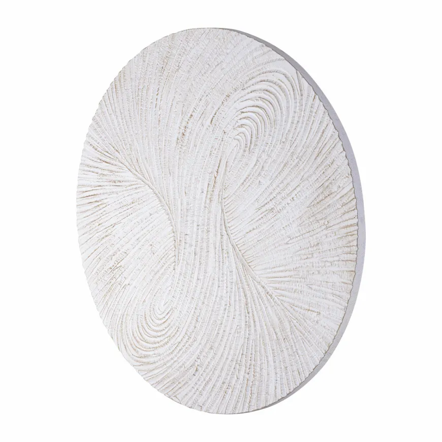 PTMD Wandornament Wiktor Wit MDF rond swirl carved S