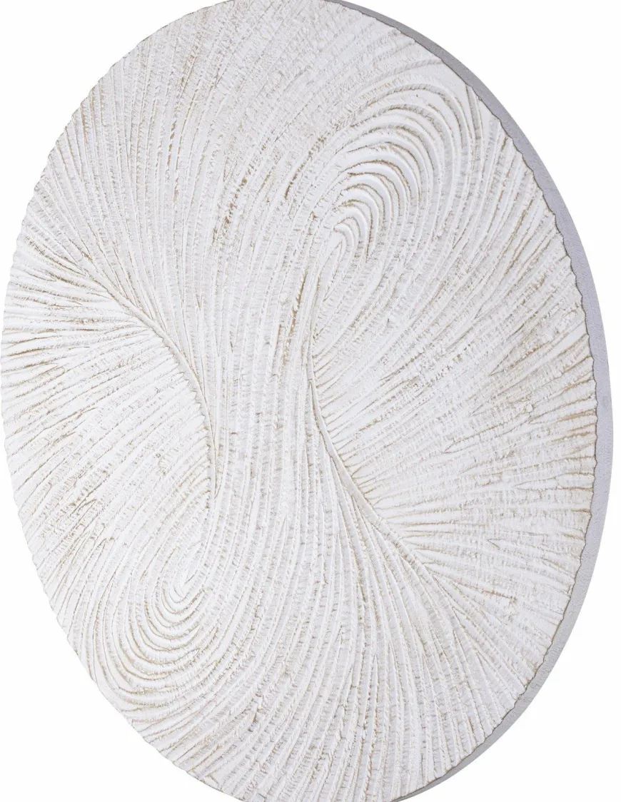 PTMD Wandornament Wiktor Wit MDF rond swirl carved L