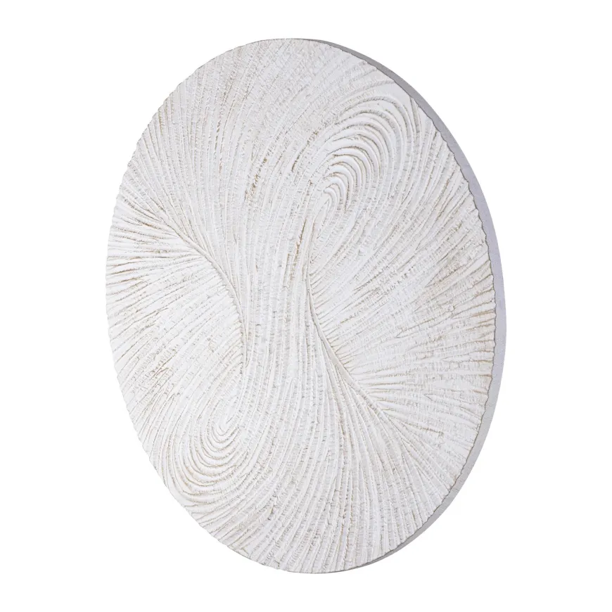 PTMD Wandornament Wiktor Wit MDF rond swirl carved L