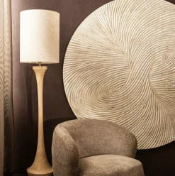 PTMD Wandornament Wiktor Wit MDF rond swirl carved XL