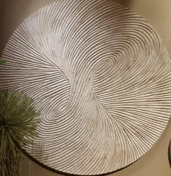 PTMD Wandornament Wiktor Wit MDF rond swirl carved XL