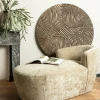 PTMD Wandornament Wiktor bruin MDF rond swirl carved S