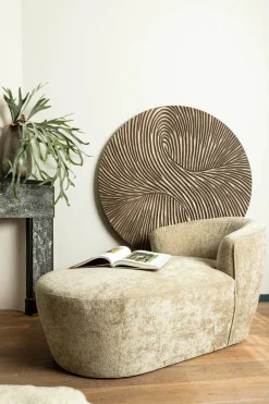 PTMD Wandornament Wiktor bruin MDF rond swirl carved S