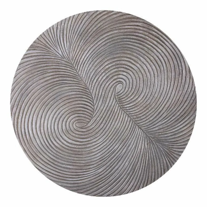 PTMD Wandornament Wiktor bruin MDF rond swirl carved S