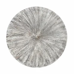 PTMD Wandornament Zapp Wit geribbeld rond L