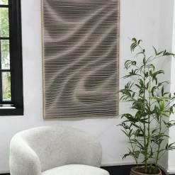 PTMD Wandpaneel Aleishia Crème rechthoekig Wavy