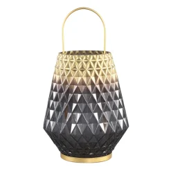 PTMD Windlicht Shanice Grijs/Goud L