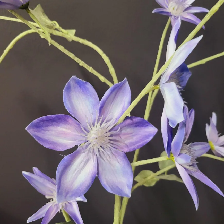 Pure Kunsttak Clematis groot 125 blauw