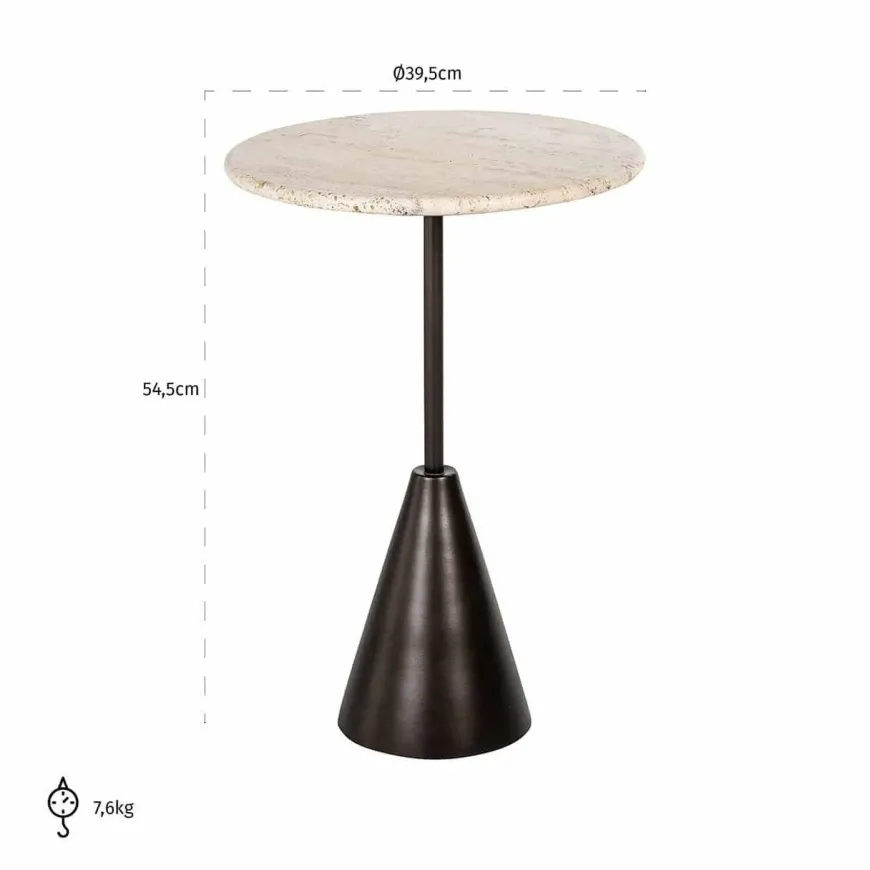 Richmond Interiors Avalon bijzettafel rond brons