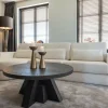 Richmond Interiors Bank Felix lounge links rond + 2.5 zitter white chenille (Bergen 900 white chenille)