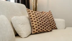 Richmond Interiors Bank Felix lounge links rond + 2.5 zitter white chenille (Bergen 900 white chenille)