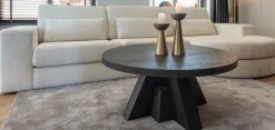 Richmond Interiors Bank Felix lounge links rond + 2.5 zitter white chenille (Bergen 900 white chenille)