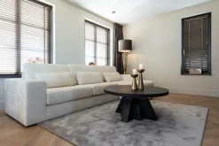 Richmond Interiors Bank Felix lounge links rond + 2.5 zitter white chenille (Bergen 900 white chenille)