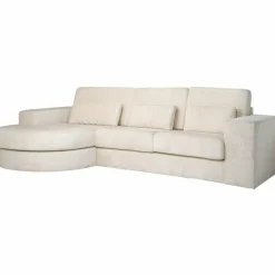 Richmond Interiors Bank Felix lounge links rond + 2.5 zitter white chenille (Bergen 900 white chenille)