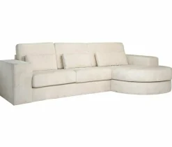 Richmond Interiors Bank Felix 2.5 seats + lounge rechts rond white chenille (Bergen 900 white chenille)