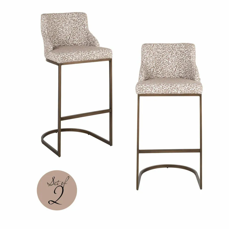 Richmond Interiors Barstoel Bolton natural geo (Set of 2)