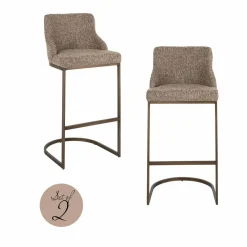Richmond Interiors Barstoel Bolton brown tweed (Set of 2)