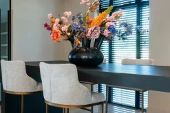 Richmond Interiors Barstoel Bolton natural renagade met geborsteld goud