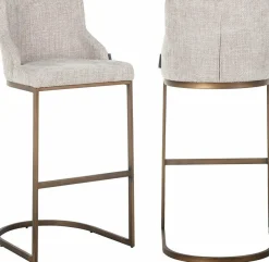 Richmond Interiors Barstoel Bolton natural renagade met geborsteld goud