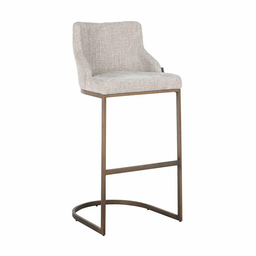 Richmond Interiors Barstoel Bolton natural renagade met geborsteld goud