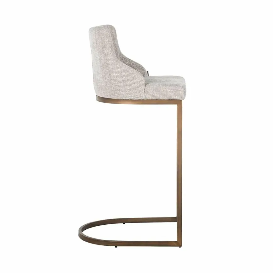 Richmond Interiors Barstoel Bolton natural renagade met geborsteld goud