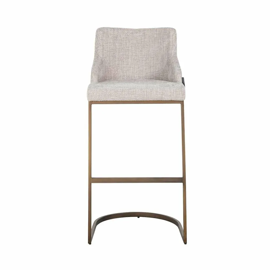 Richmond Interiors Barstoel Bolton natural renagade met geborsteld goud