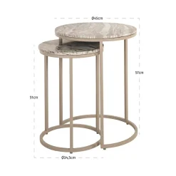 Richmond Interiors Bijzettafel Fairfax set van 2 Stone