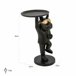 Richmond Interiors Bijzettafel Bullie Zwart/Goud