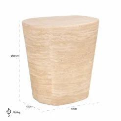 Richmond Interiors Bijzettafel Fictus Travertine faux Beige