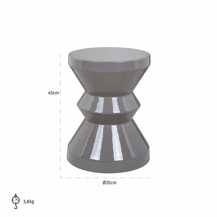 Richmond Interiors Bijzettafel Diablo grijs Ø 35
